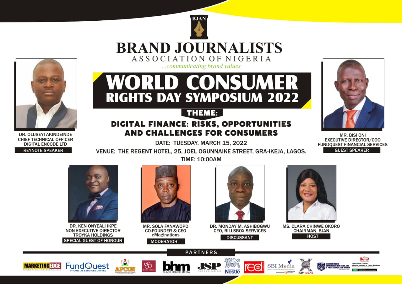Dr Akindeinde, Oni, others to lead BJAN’s 10th Consumers Rights Day Discourse.