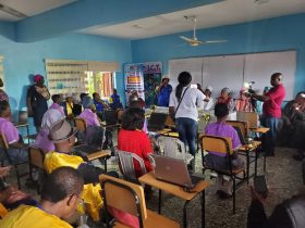 Cross session of Lions and some students of Oregun Senior Secondary School at the Region 3 visitation